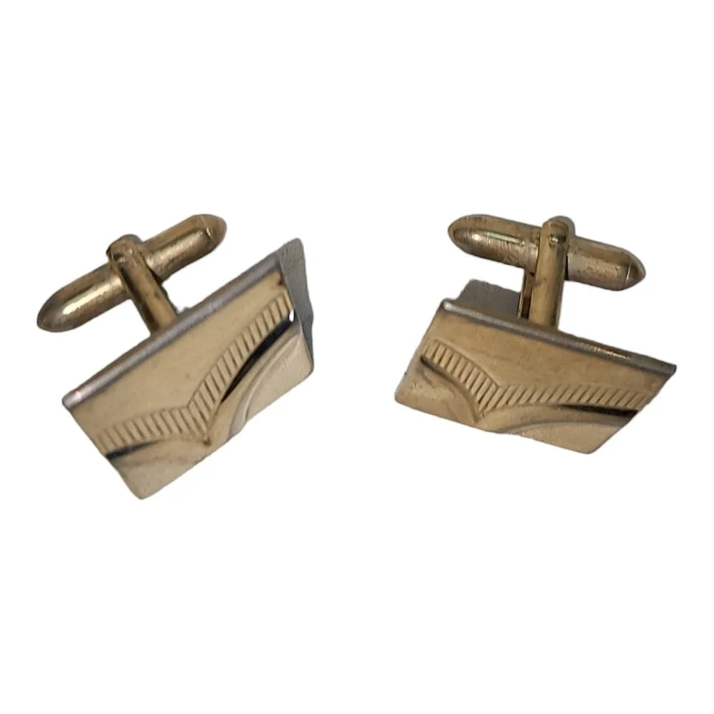 Vintage Swank Gold Tone Classic Embossed‎ Men's Cufflinks